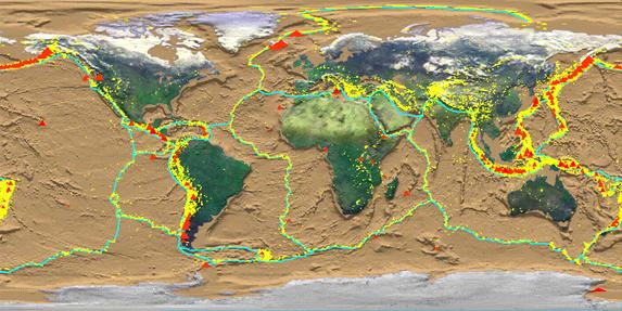 Сейсмічні пояси Землі – назви на контурній карті та освіта