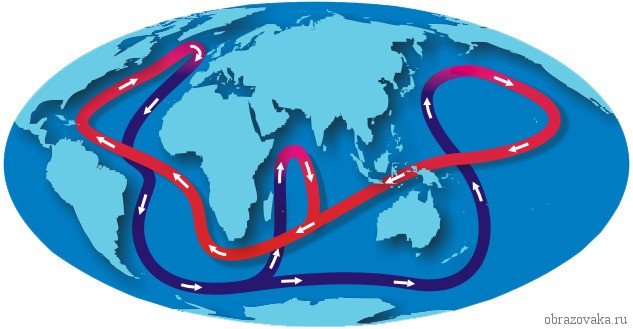 Течії світового океану – теплі і холодні, назви і причини утворення