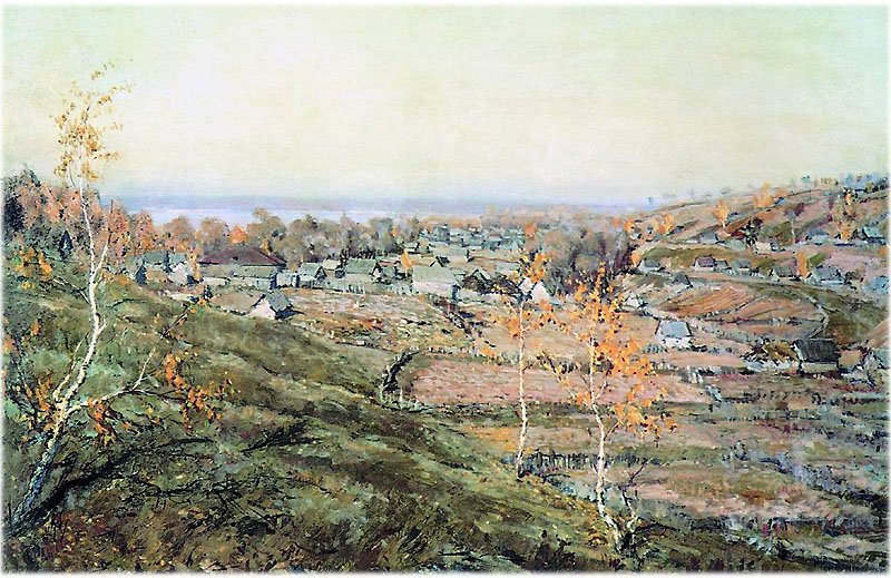 Опис картини М. Ромадіна «Село Хмелівка»