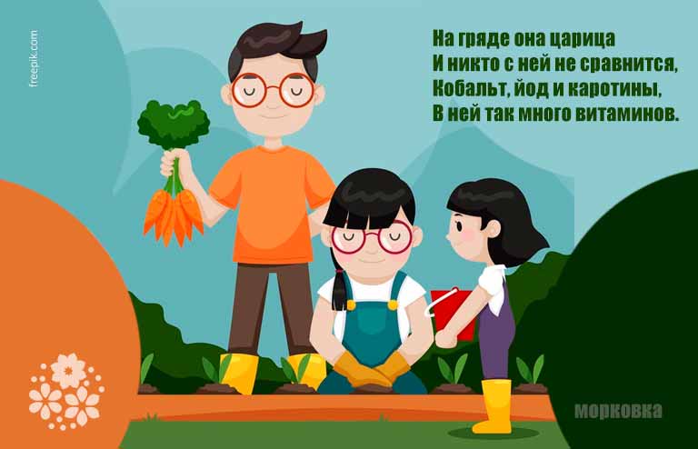 Загадки про морква для дітей з відповідями